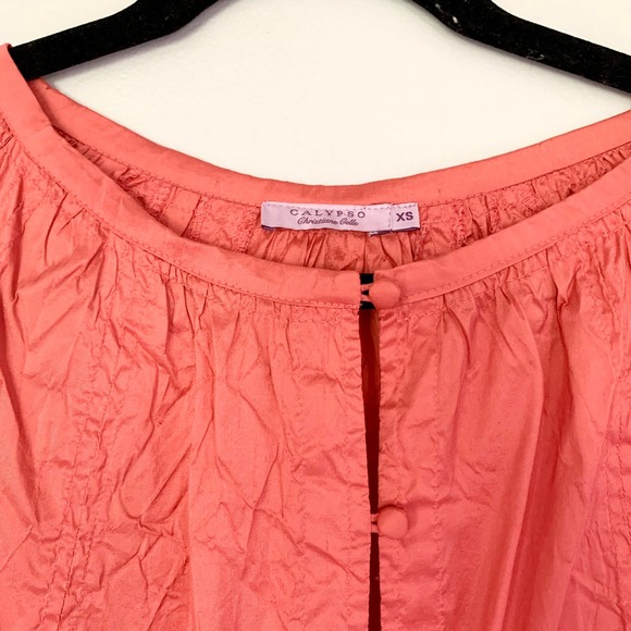 Calypso Silk Coral Shift Dress XS - Picture 2 of 6